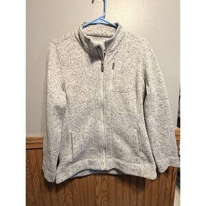 Calvin Klein Women’s Heather Gray Sweater Knit Full Zip Jacket Medium